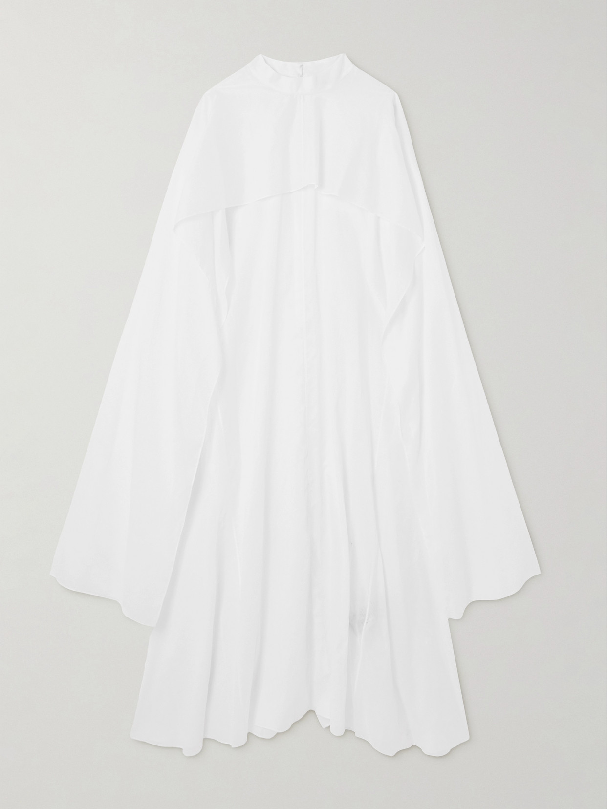 Jil Sander Cape-effect Cotton-poplin Maxi Dress In White