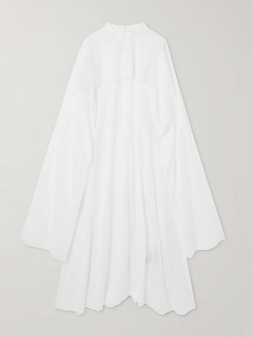 Jil Sander Cape-effect Cotton-poplin Maxi Dress