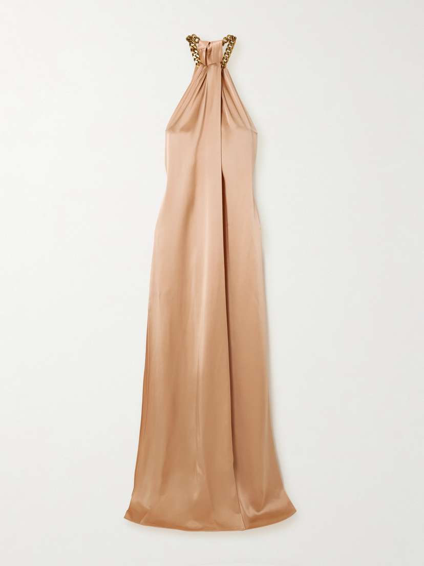 Stella McCartney Chain-embellished Satin Gown