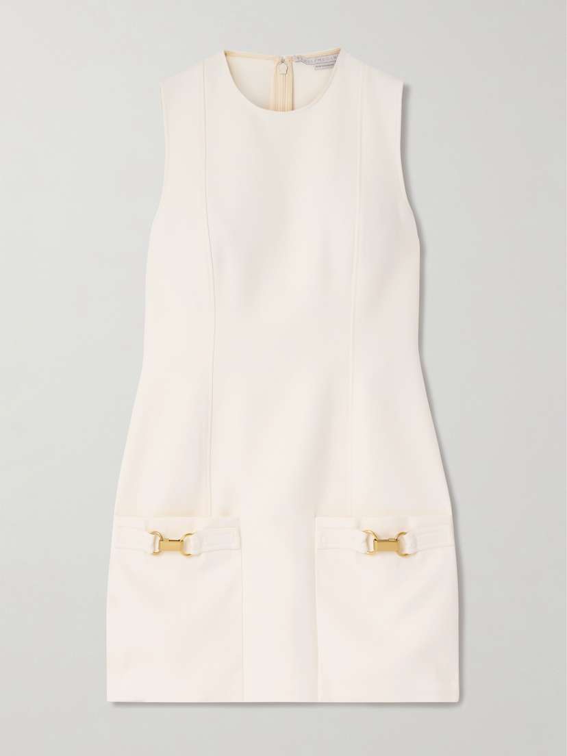 Stella McCartney Embellished Wool-blend Drill Mini Dress