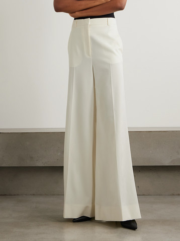 Stella McCartney Pleated wool-blend twill wide-leg pants