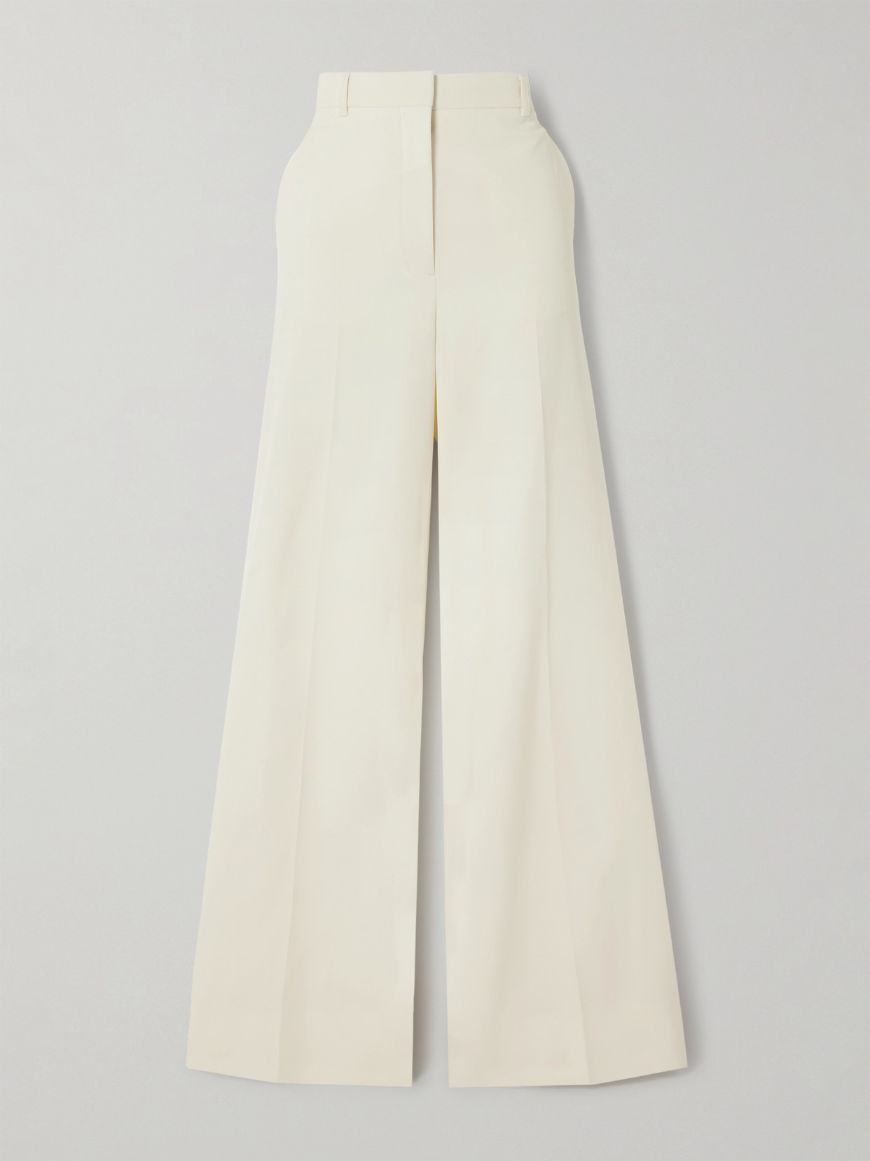 Stella McCartney - Pleated Wool-blend Twill Wide-leg Pants - White