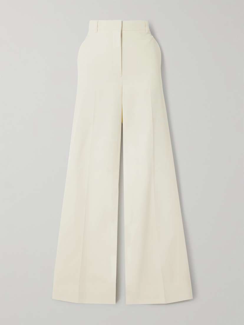 Stella McCartney Pleated Wool-blend Twill Wide-leg Pants