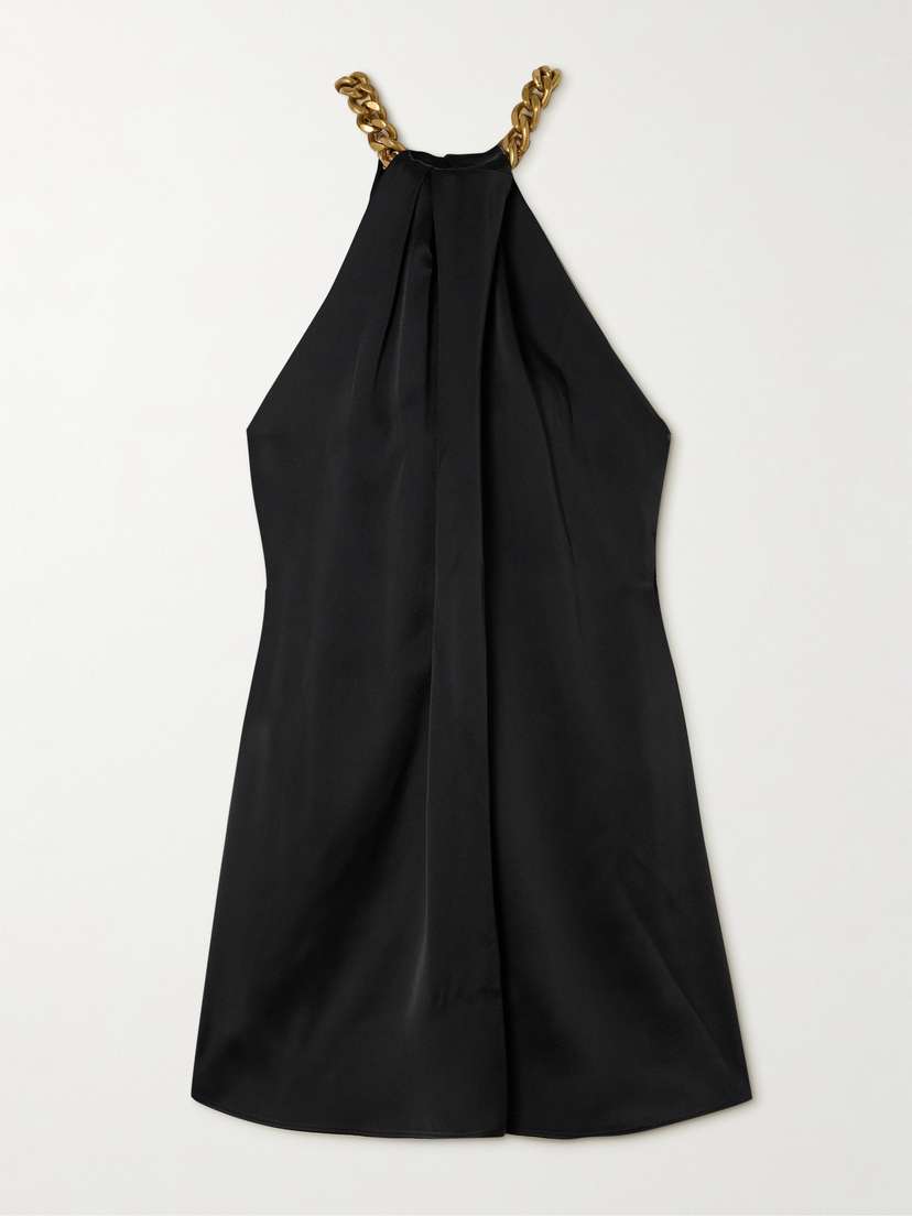 Stella McCartney Chain-embellished Draped Satin Blouse