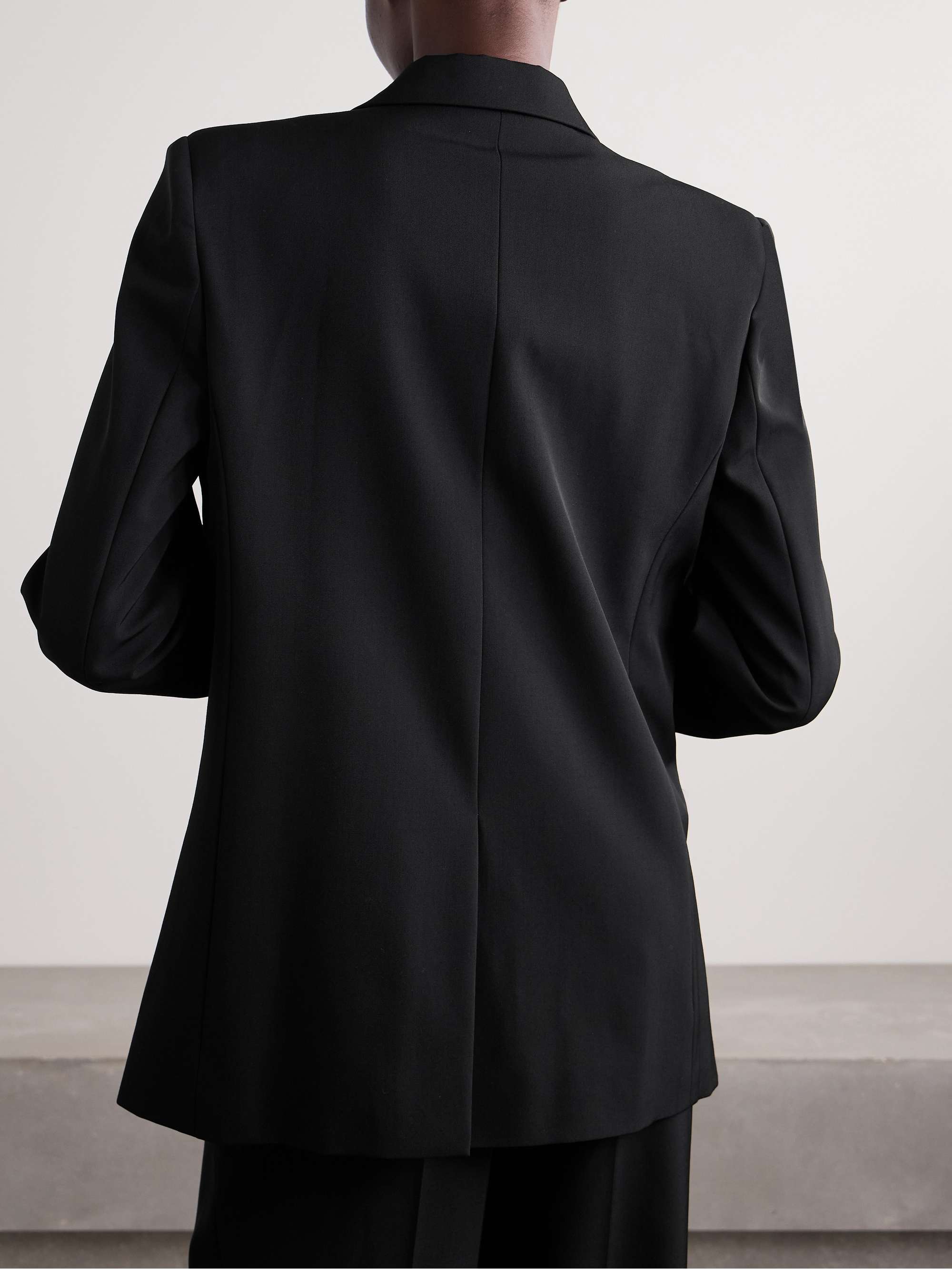 STELLA MCCARTNEY Oversized double-breasted moire-trimmed