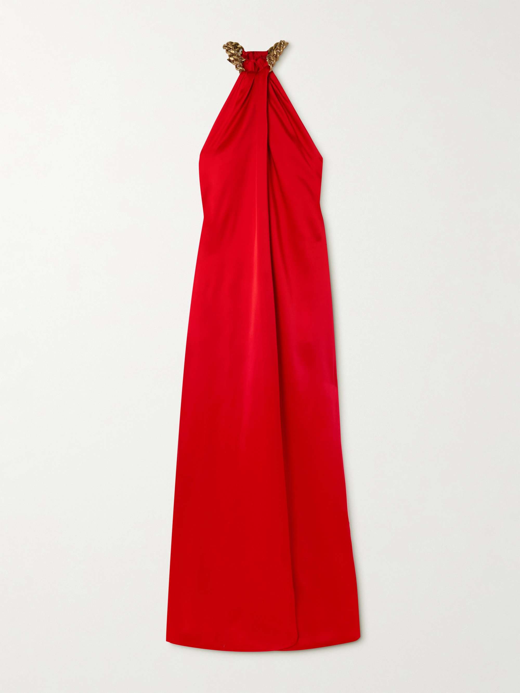 Jumpsuit Acetate Satin & Lace Jewel Red Evening Dress Jumpsuit Acetate Satin & Lace Jewel Red Evening Dress