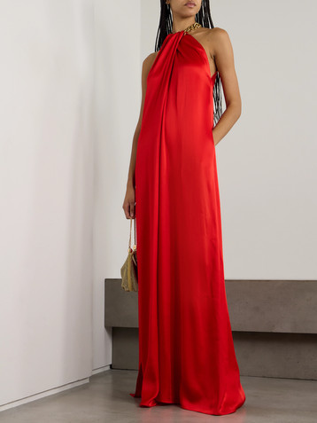 Stella McCartney Chain-embellished satin gown