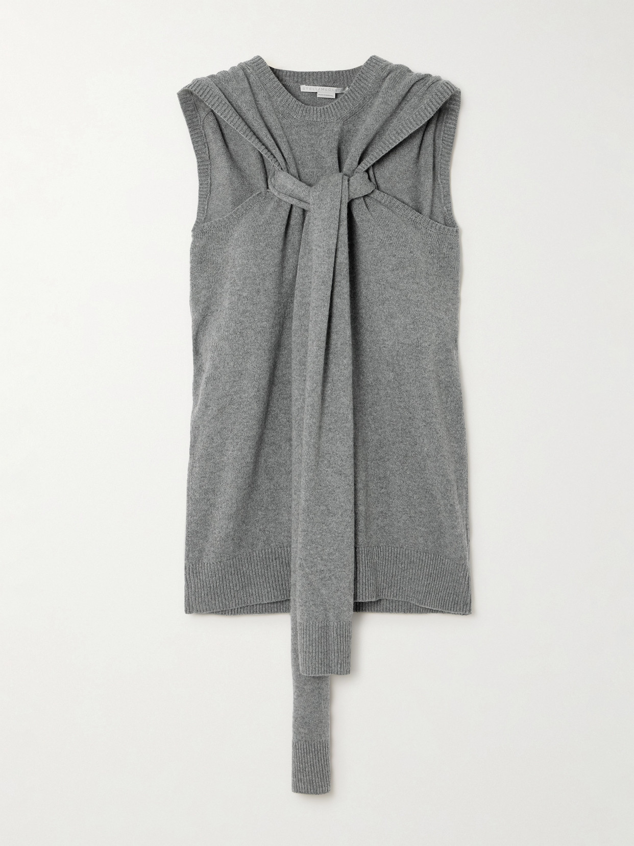 Stella Mccartney Knotted Draped Cashmere And Wool-blend Jumper In Grey