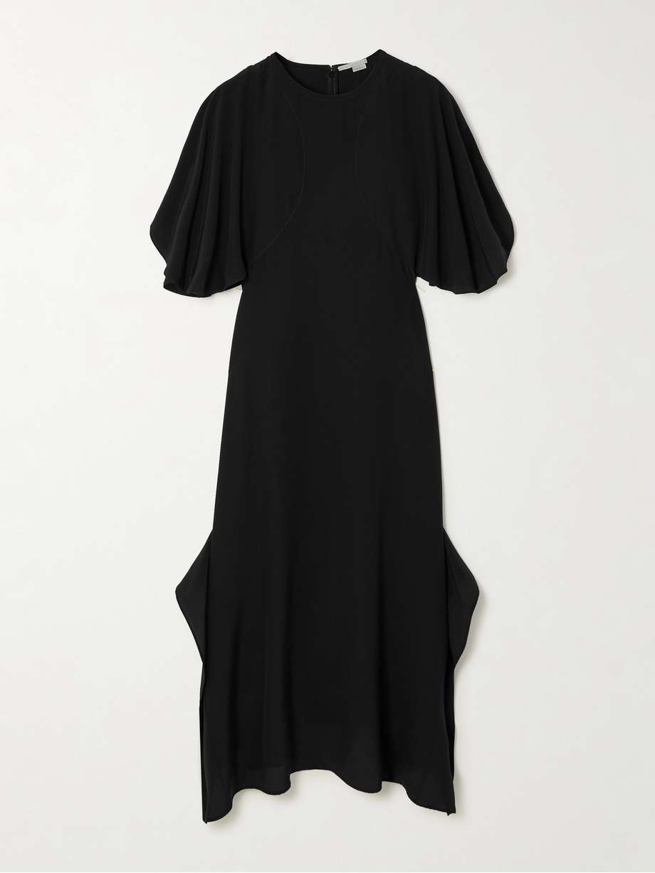 draped silk-crepe midi dress