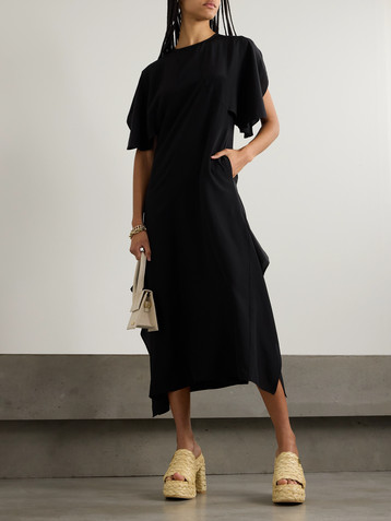 Stella McCartney Draped silk-crepe midi dress