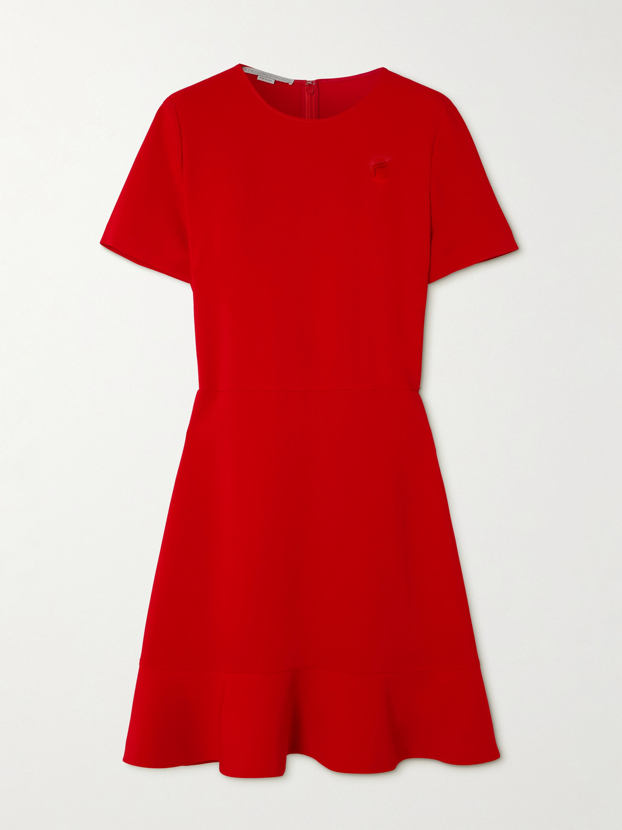Stella Mccartney Ruffled Cady Mini Dress In Red