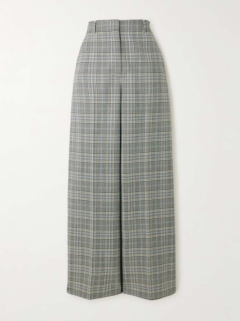 Stella McCartney Checked Wool Wide-leg Pants