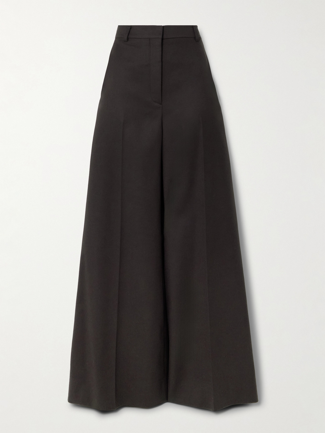 Stella McCartney - Pleated Wool-twill Wide-leg Pants - Brown
