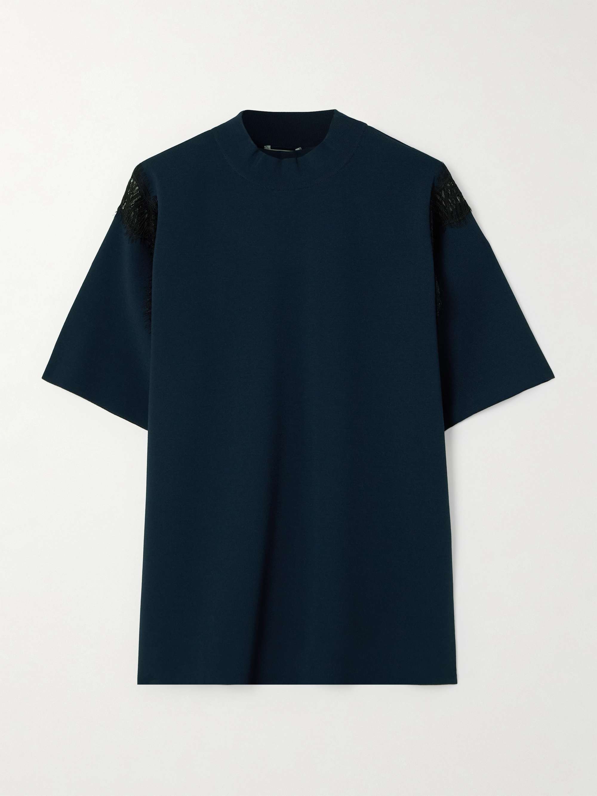 STELLA MCCARTNEY Lace trimmed crepe jersey T shirt NET A PORTER