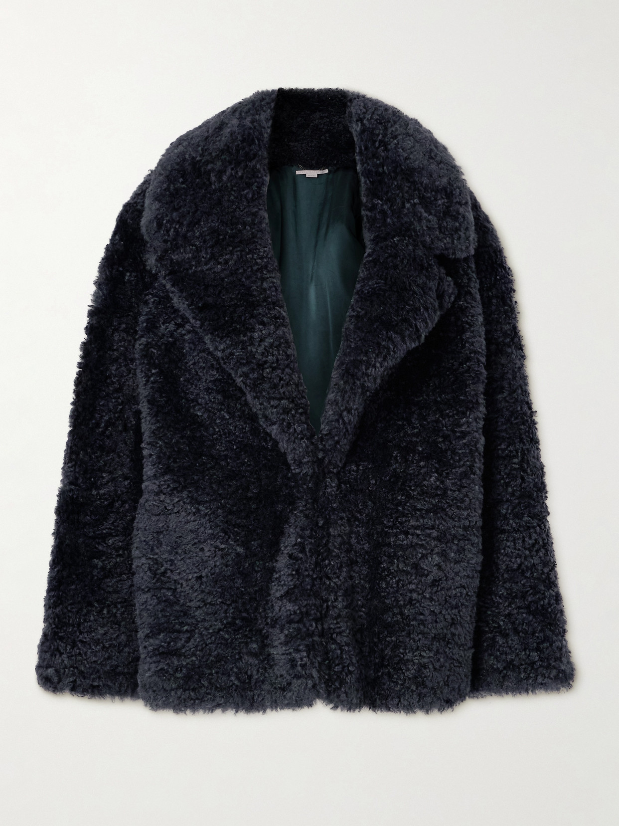 Stella Mccartney Faux-shearling Single-breasted Jacket In Black