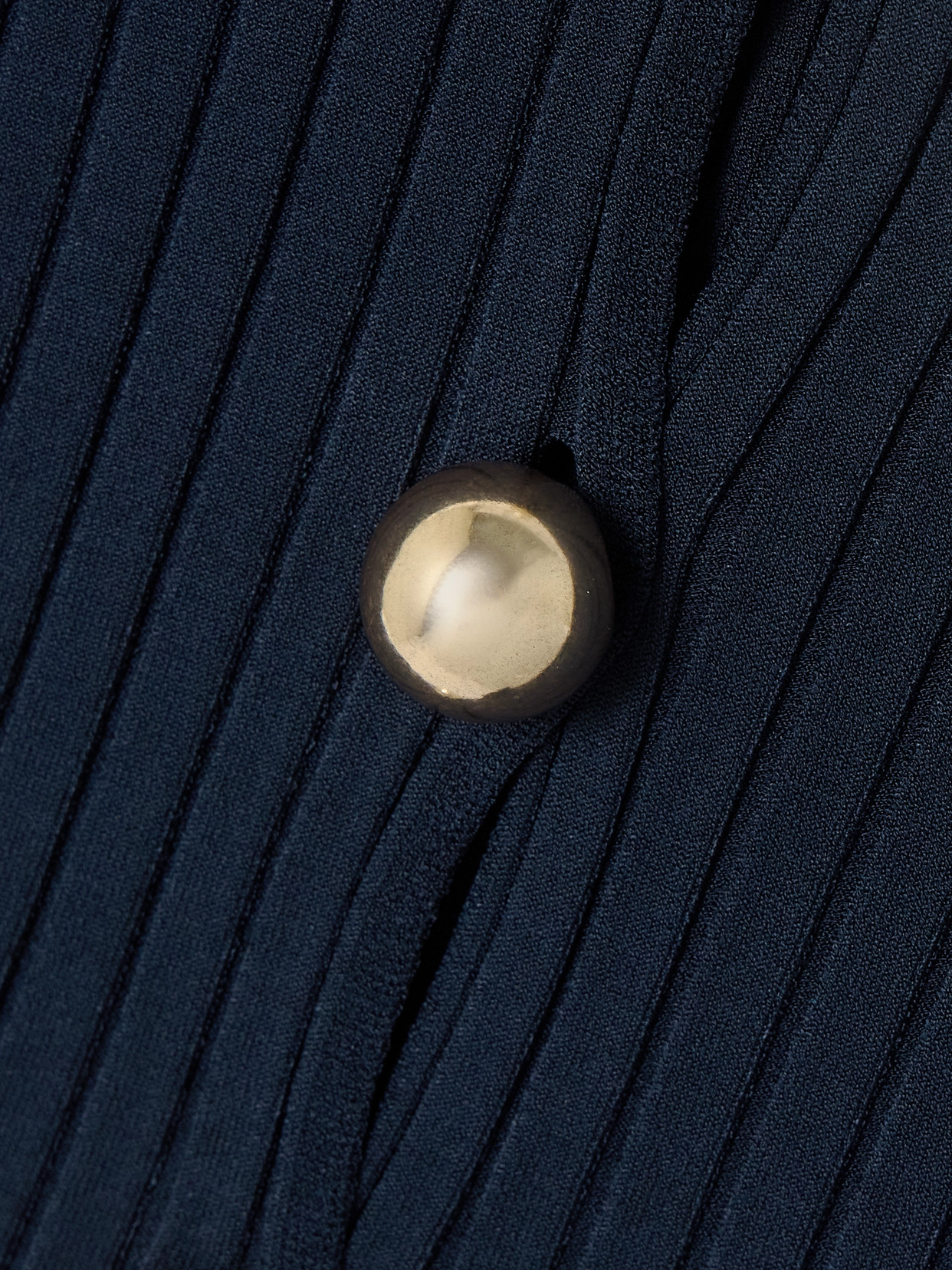 Stella Mccartney Ribbed Knit Marble-button Cardigan In Blue