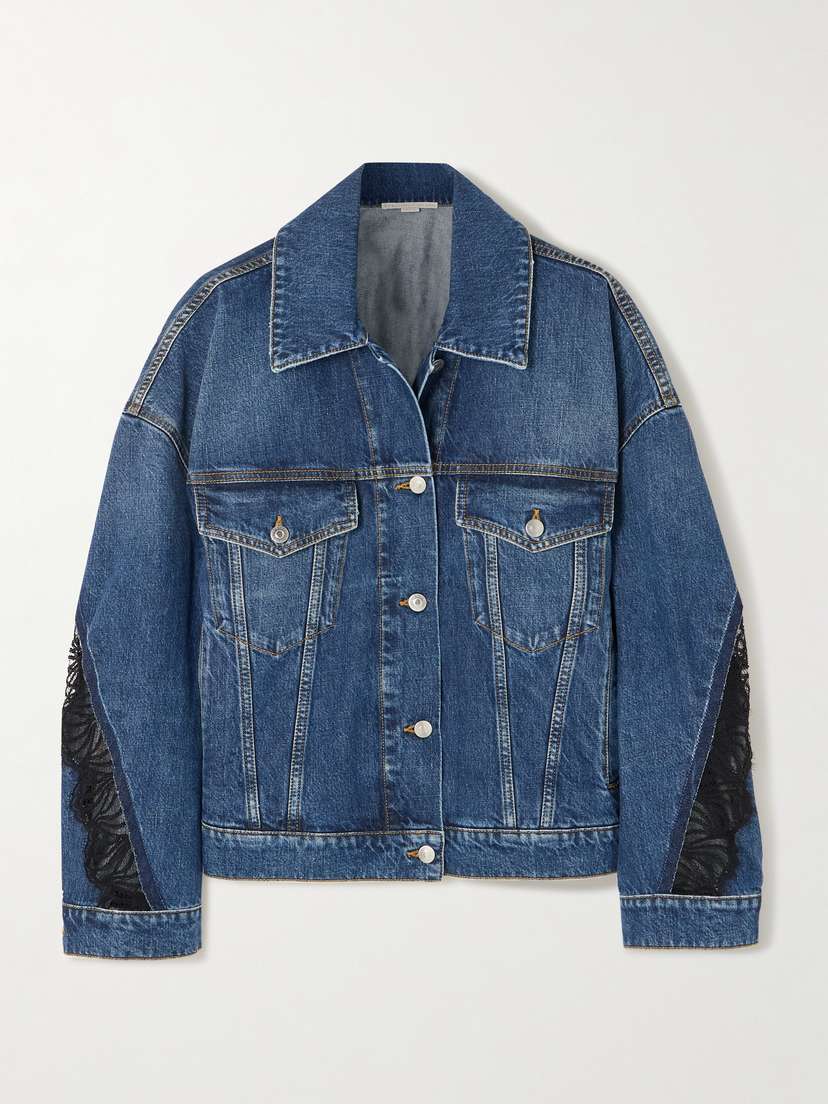 Stella McCartney Lace-trimmed Denim Jacket