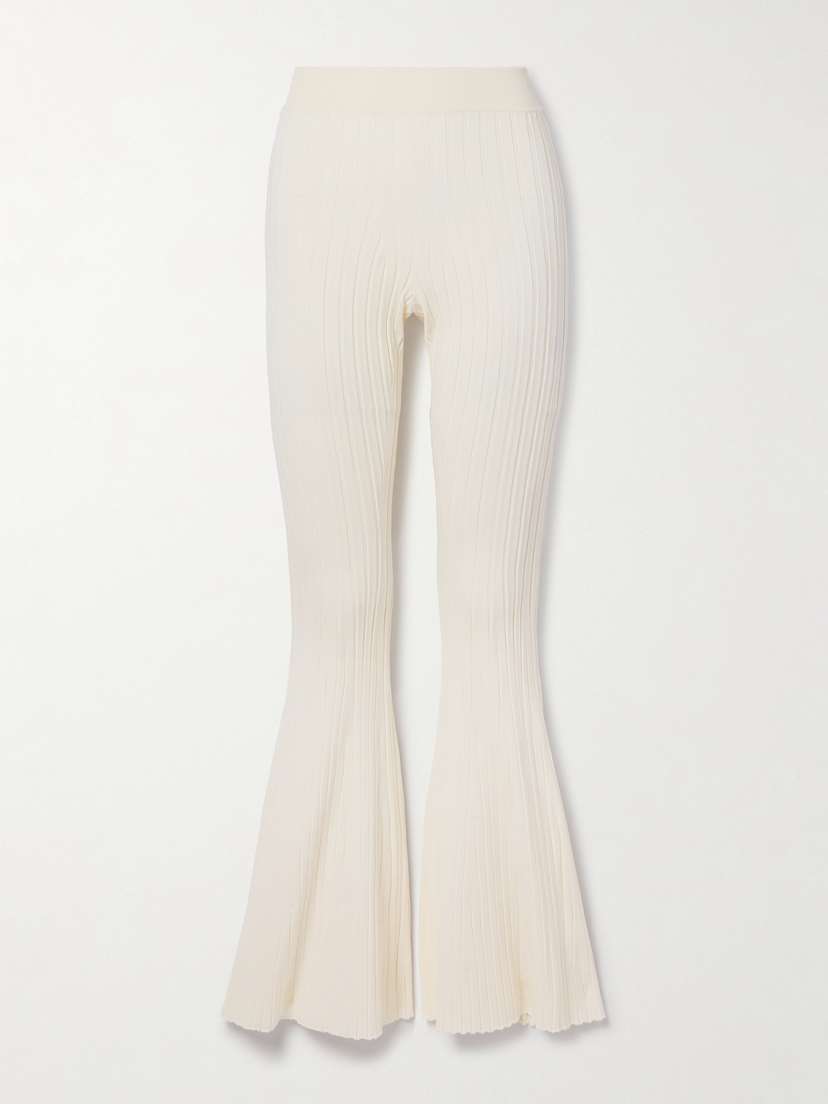 Stella McCartney Ribbed-knit Flared Pants