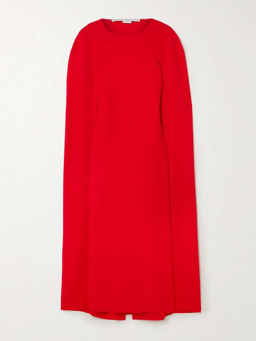 Stella McCartney Cape-effect Stretch-crepe Midi Dress