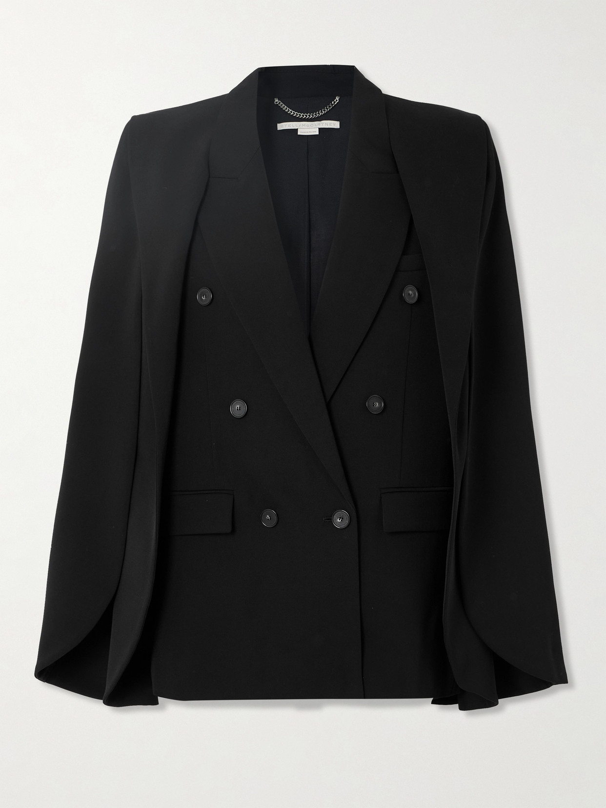 Stella McCartney - Cape-effect Wool-blend Twill Blazer - Black