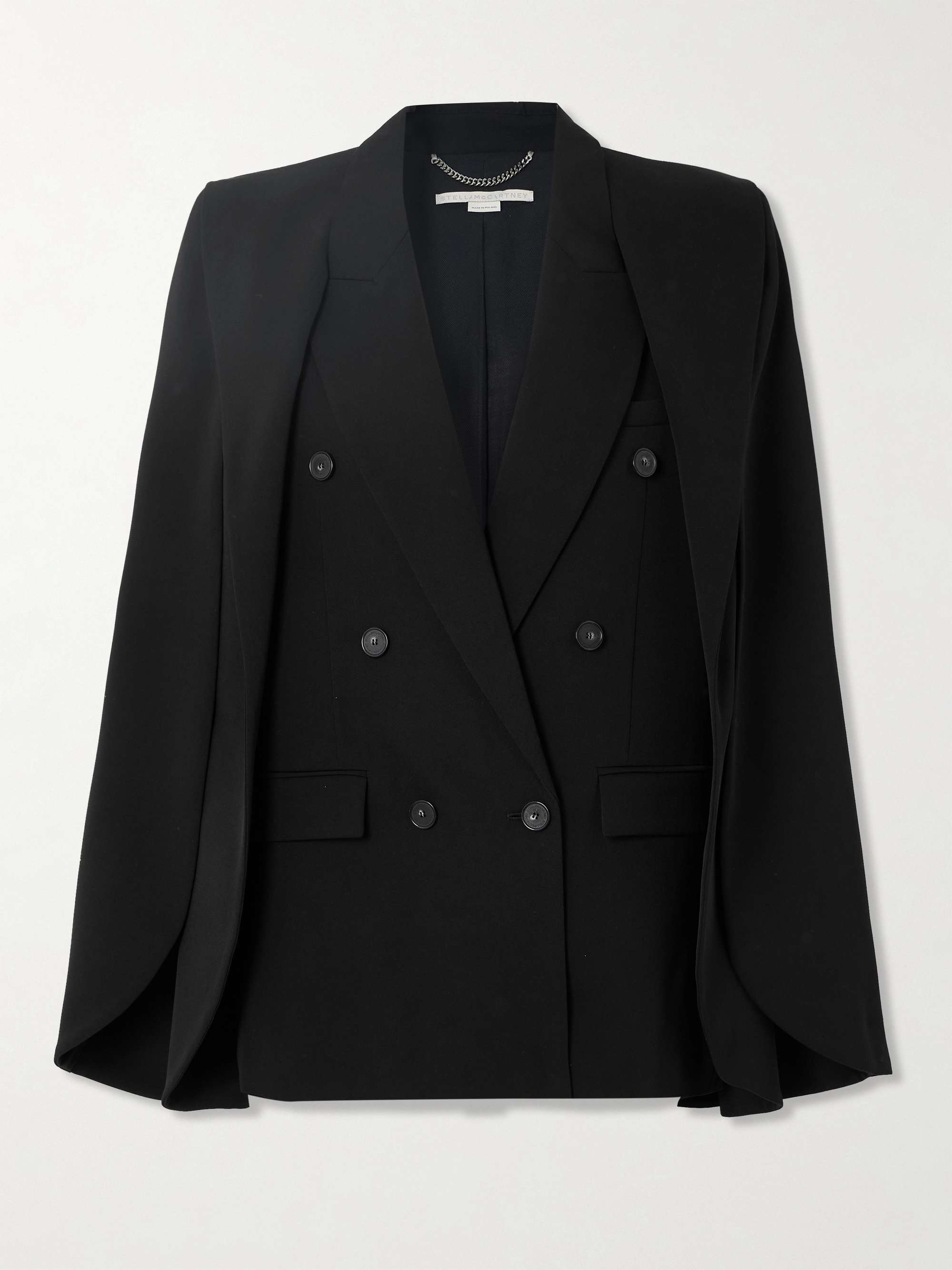 STELLA MCCARTNEY Cape-effect wool-blend twill blazer | NET-A