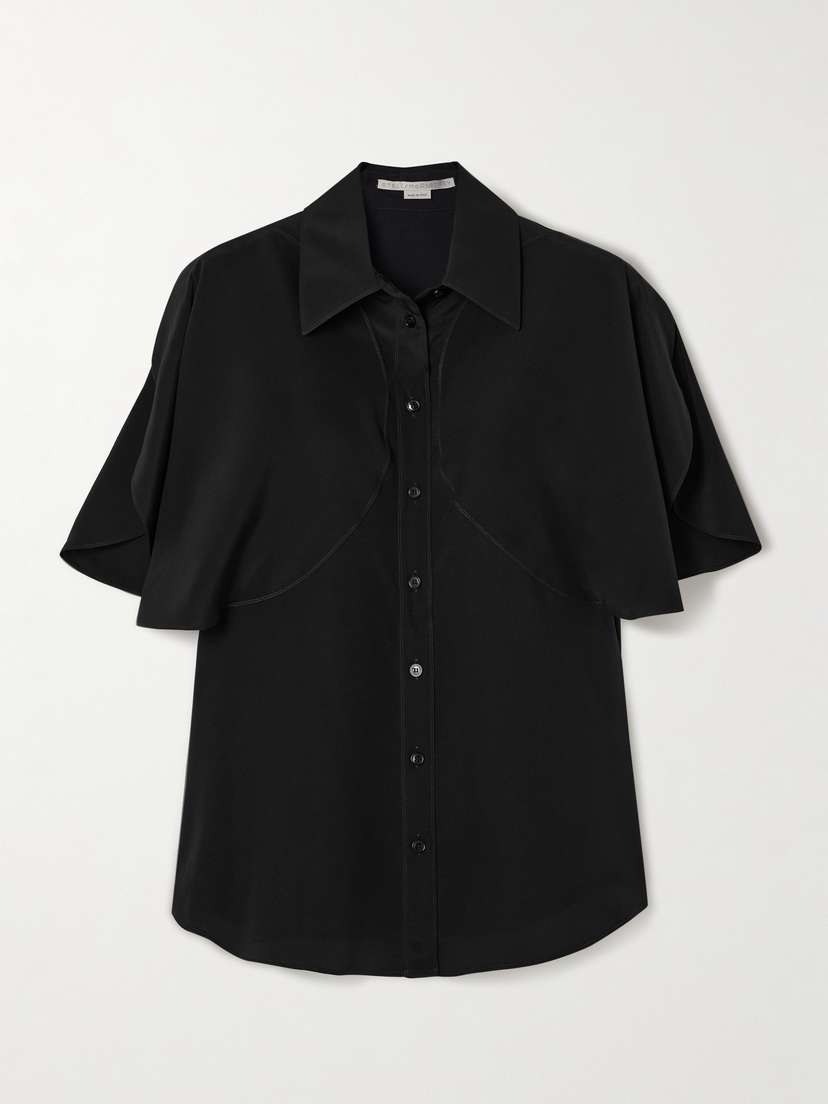 Stella McCartney Paneled Silk-crepe Shirt