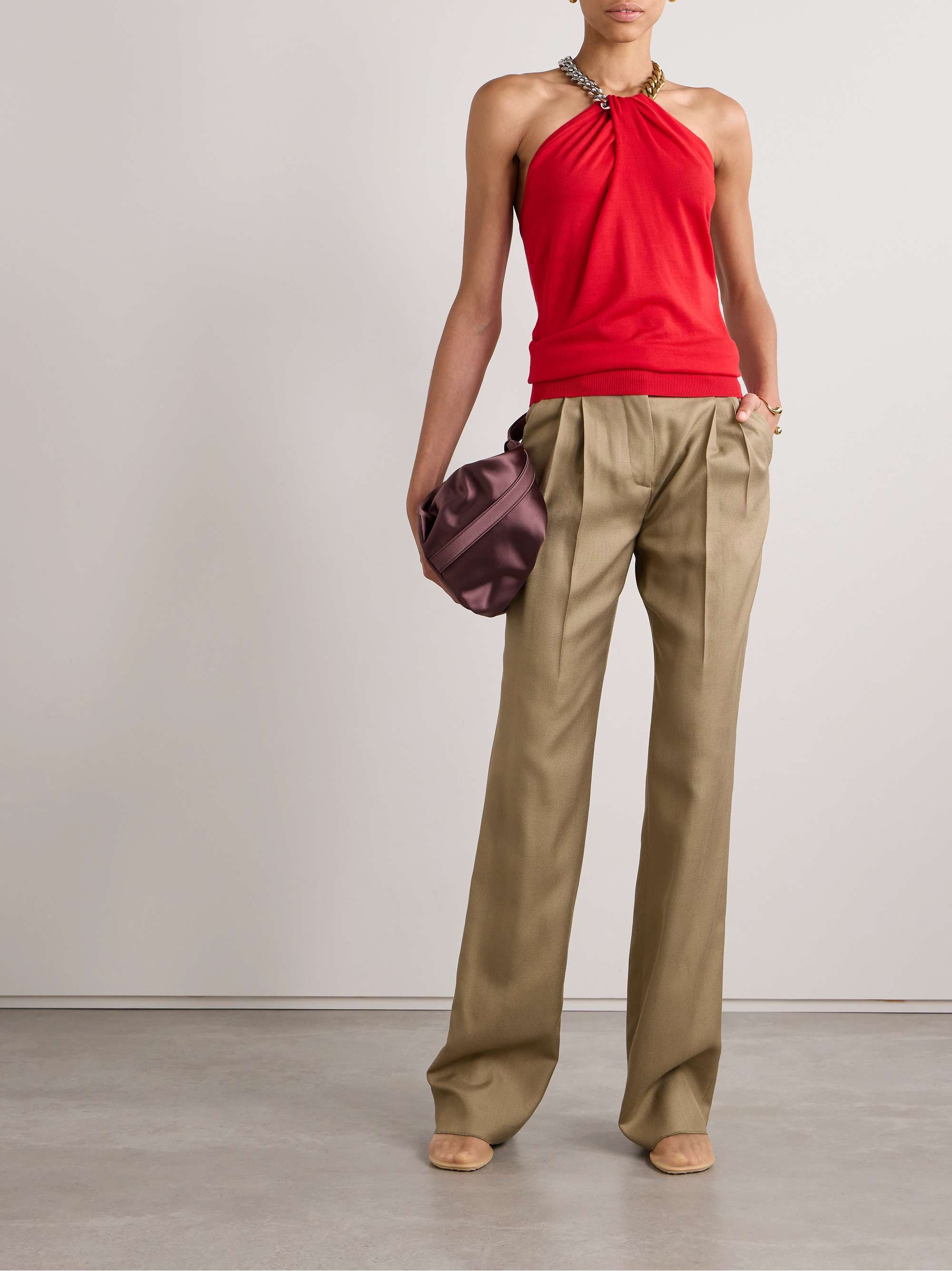 STELLA MCCARTNEY ウール ホルターネック トップス チェーン付き | NET 
