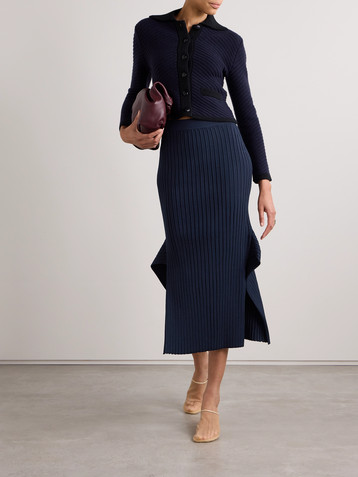 Stella McCartney Ribbed-knit midi skirt