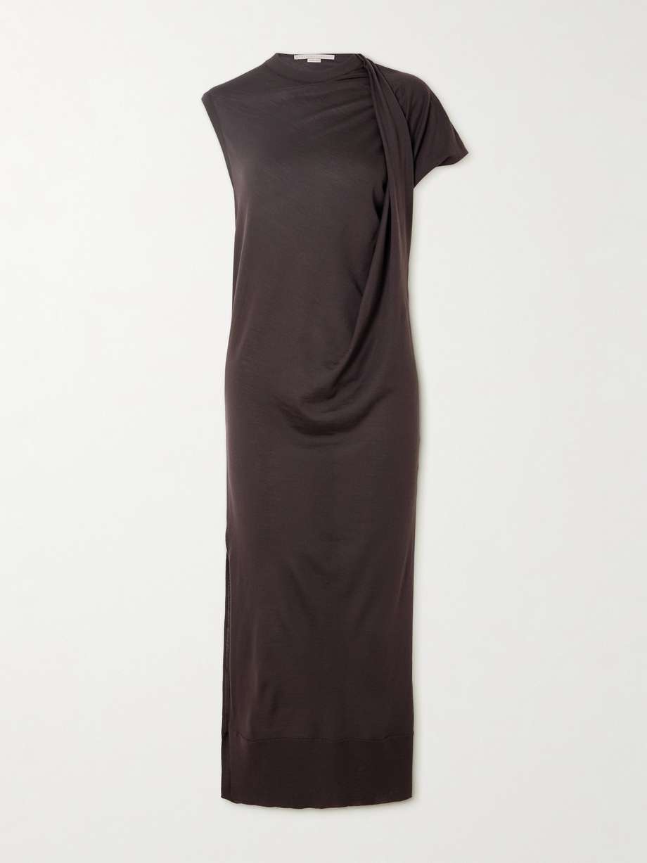 draped wool midi dress