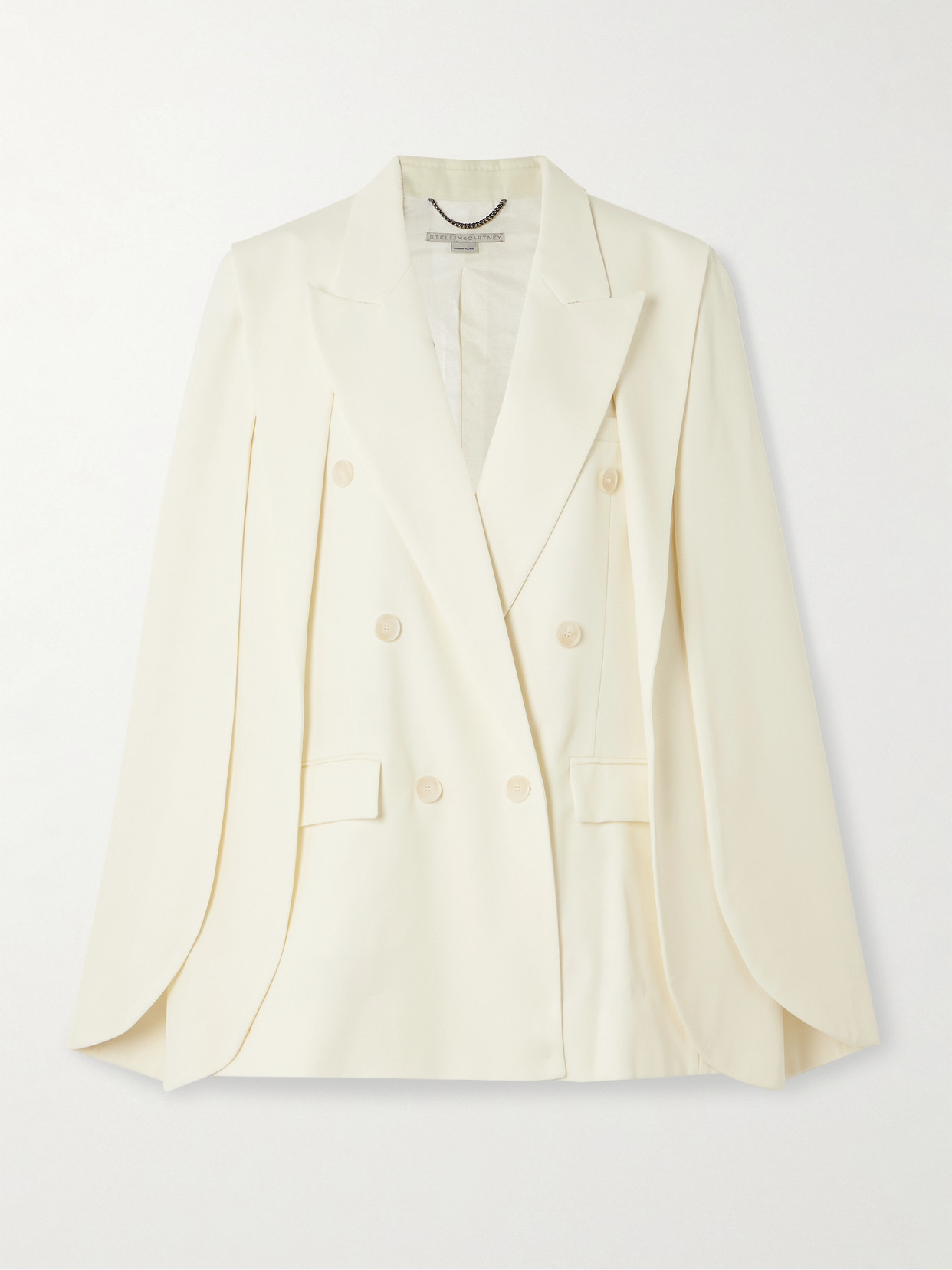 Stella McCartney - Cape-effect Wool-blend Twill Blazer - White