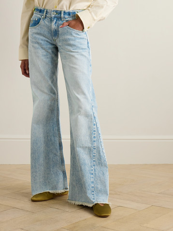 Stella McCartney Frayed embellished flared jeans