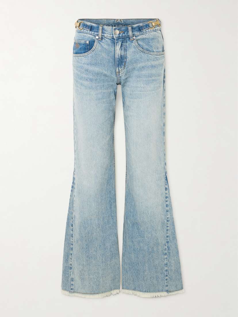 Stella McCartney Frayed Embellished Flared Jeans