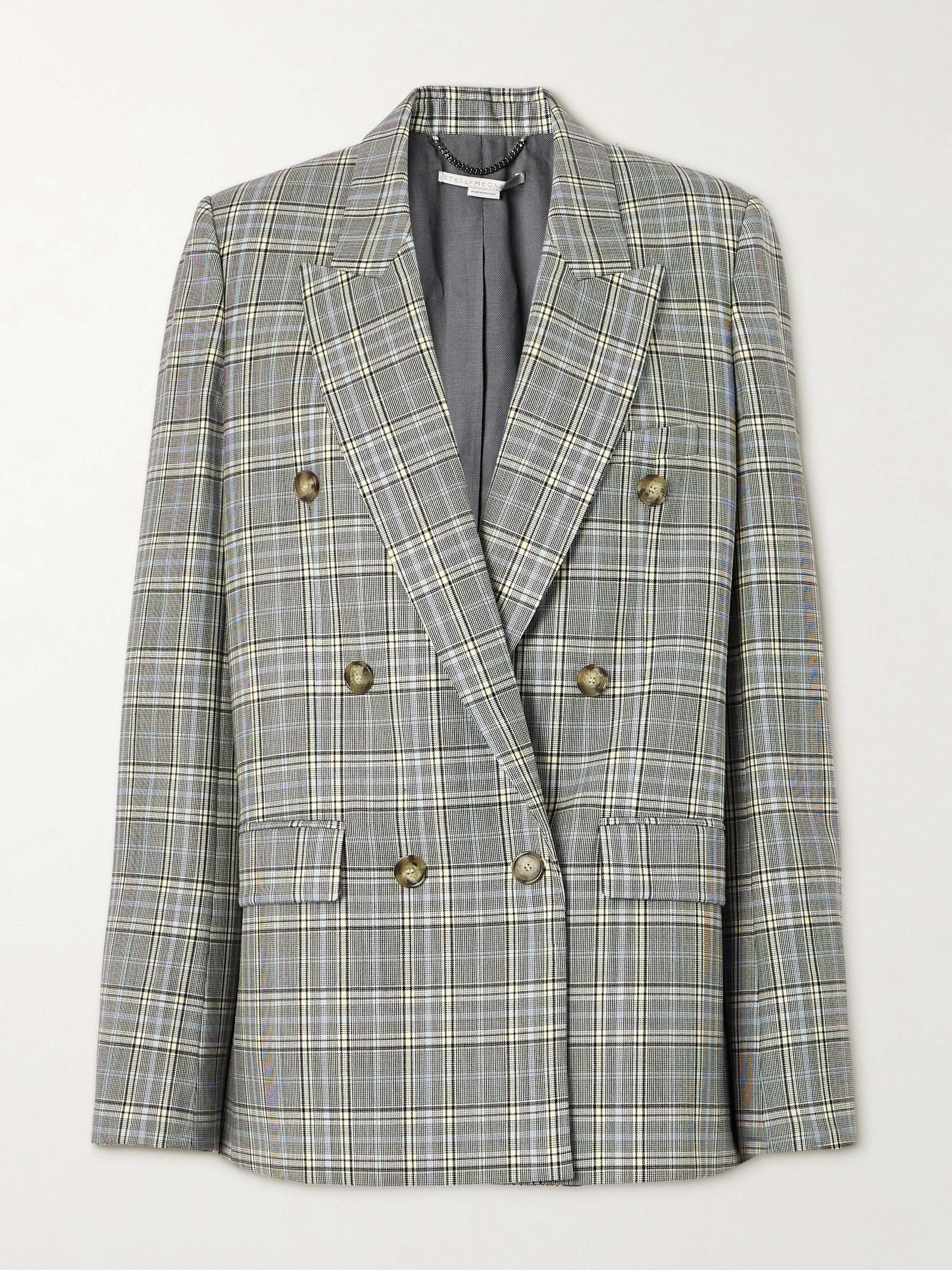 STELLA MCCARTNEY Double-breasted checked wool blazer | NET-A