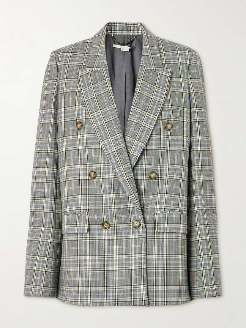 Stella McCartney Double-breasted Checked Wool Blazer