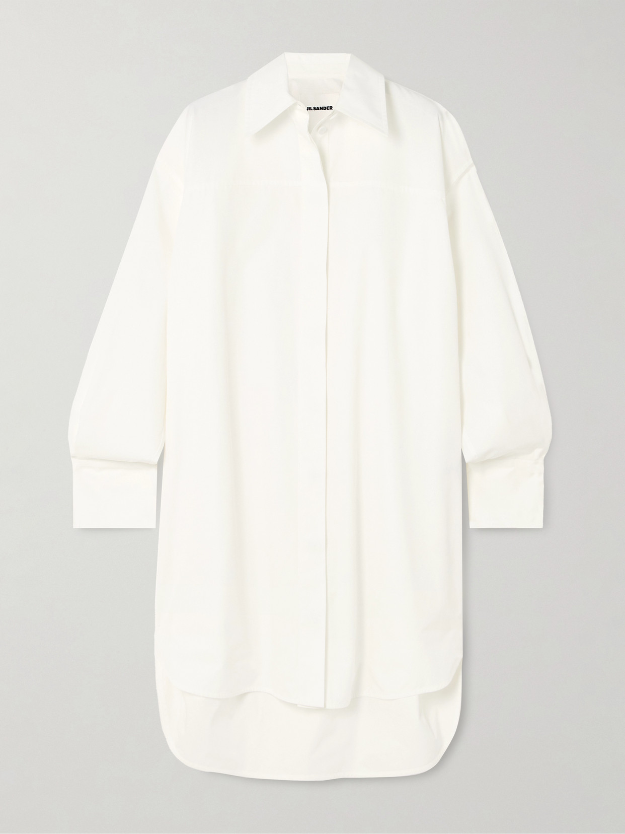 Jil Sander - Oversized Cotton-poplin Mini Shirt Dress - White