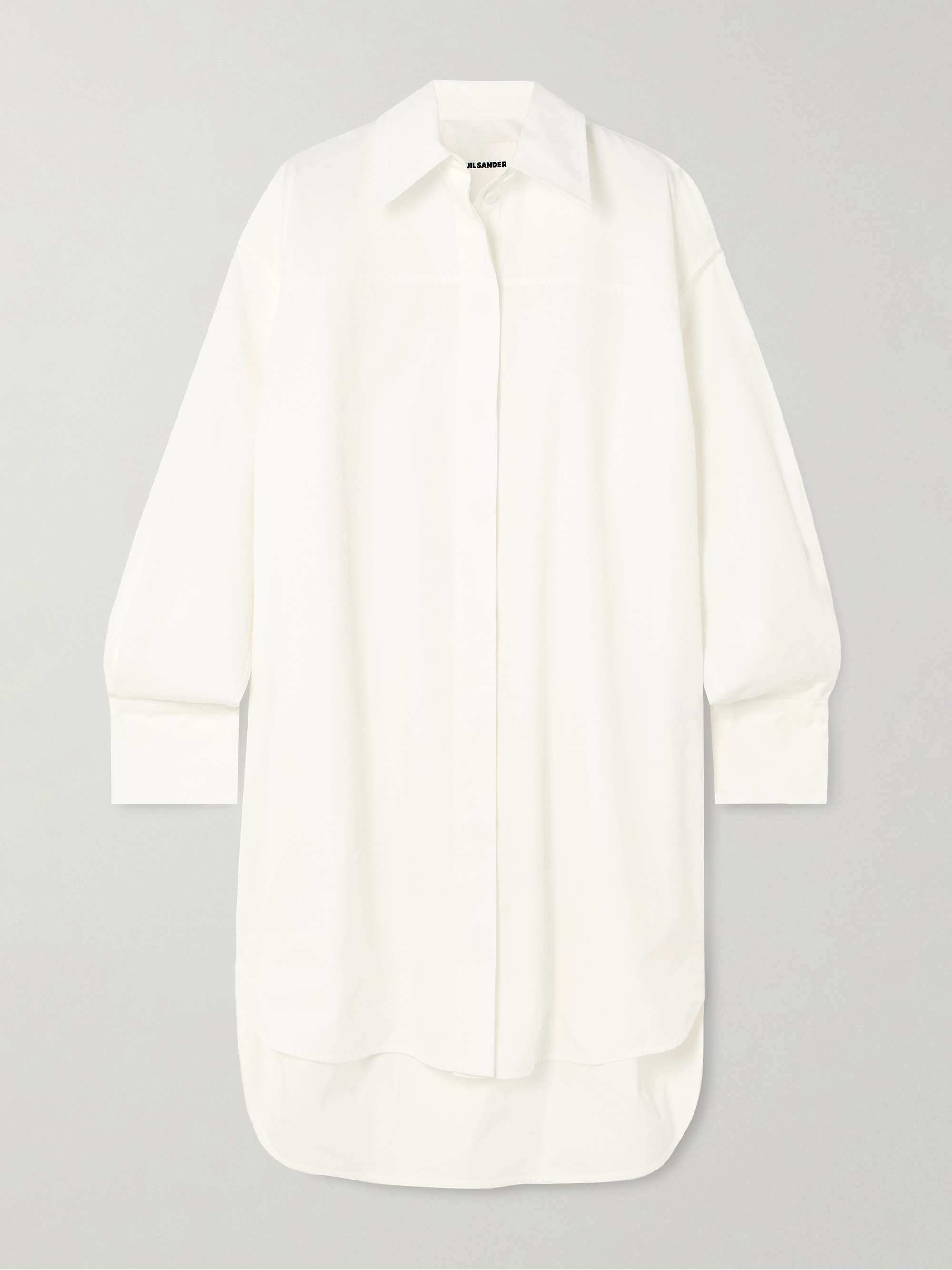 Oversized cotton poplin mini shirt dress