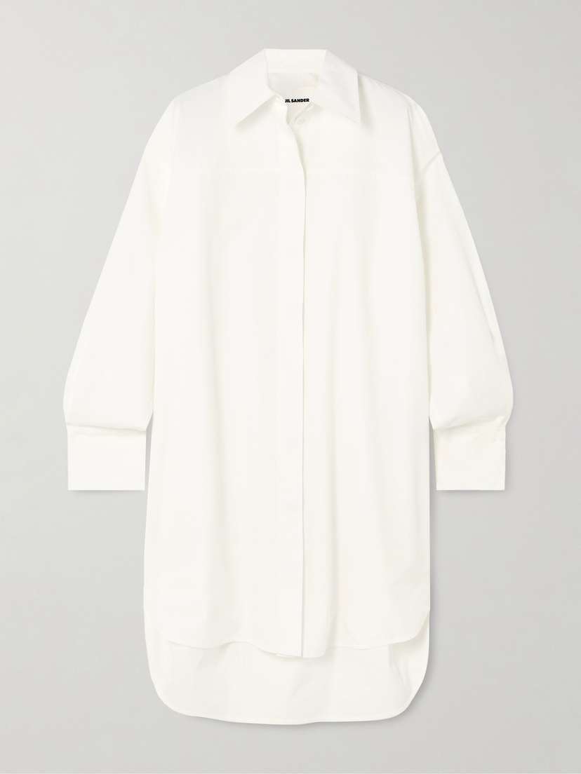 Jil Sander Oversized Cotton-poplin Mini Shirt Dress