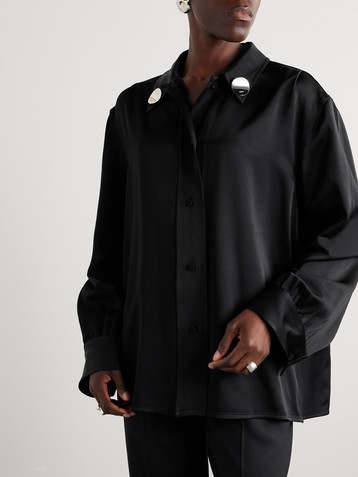 Jil Sander Embellished satin-crepe shirt