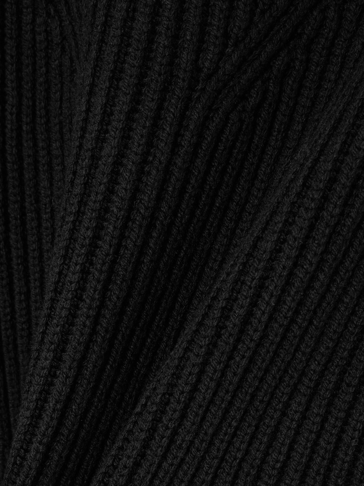 Jil Sander Oversized Ribbed Wool Turtleneck Sweater In Black