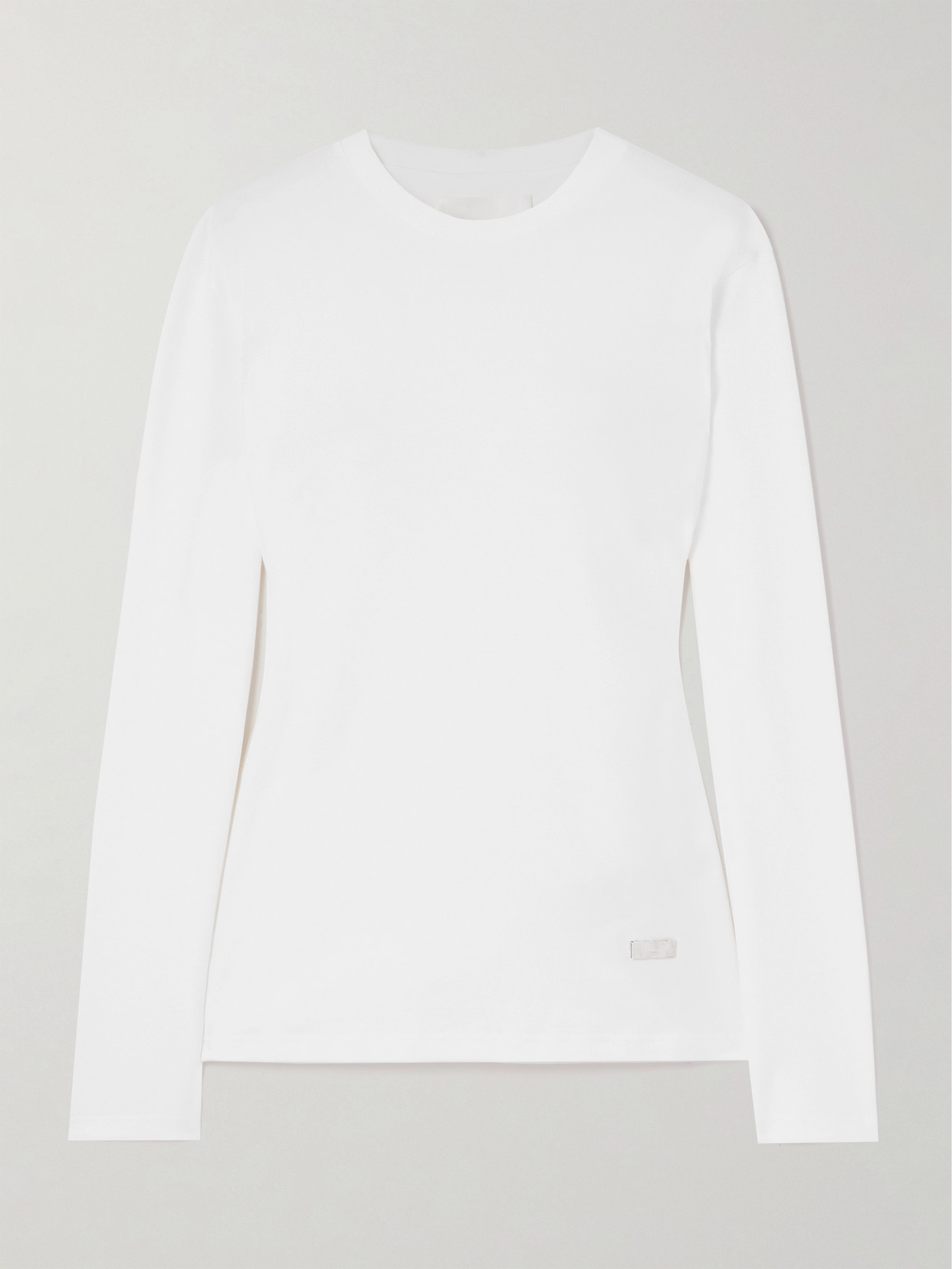 Jil Sander Embellished Cotton-jersey T-shirt In White