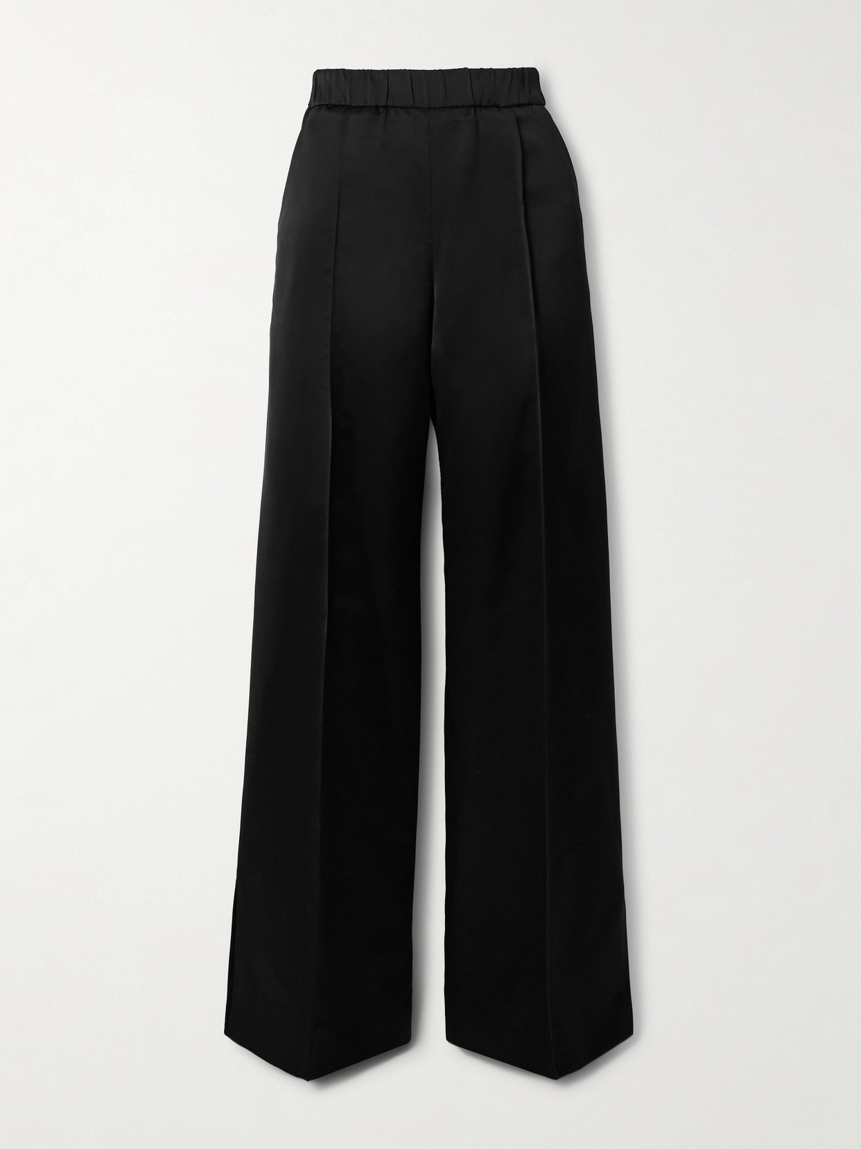 Jil Sander - Pleated Satin Wide-leg Pants - Black
