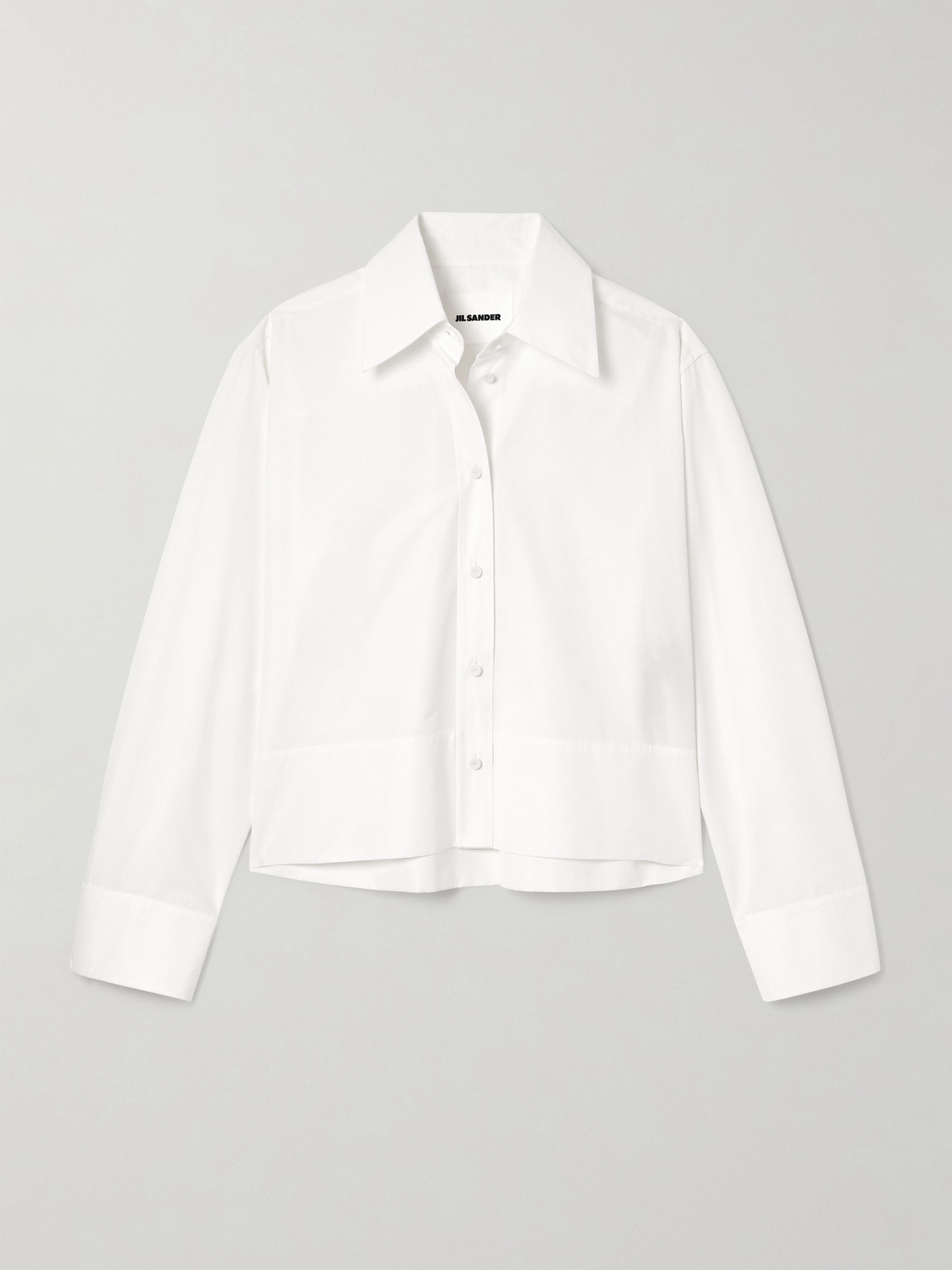 Jil Sander - Cropped Cotton-poplin Shirt - White