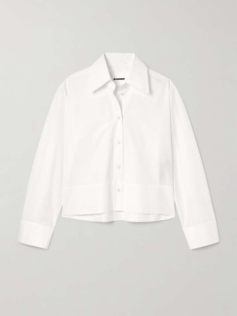 Jil Sander Cropped Cotton-poplin Shirt