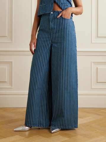 The Frankie Shop Sasha striped wide-leg jeans