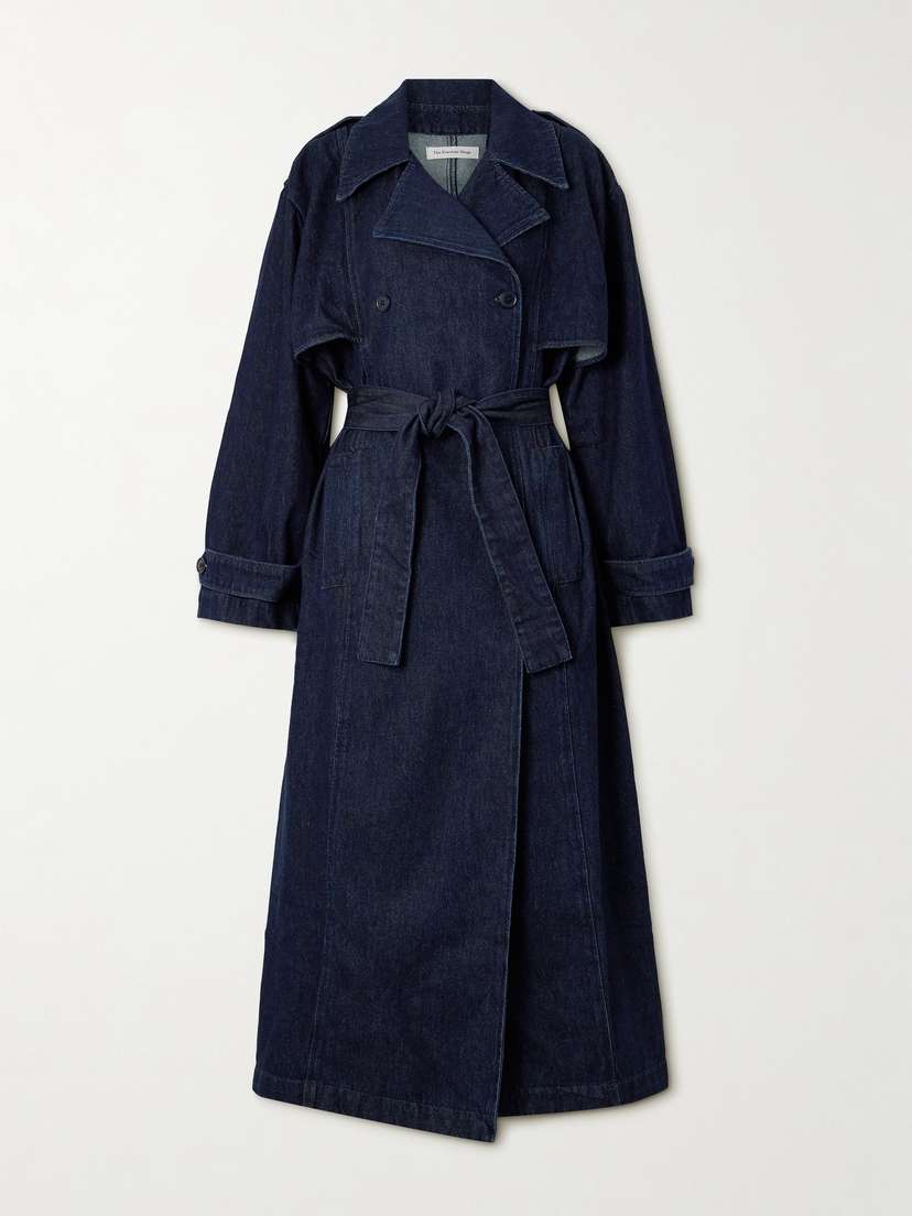 The Frankie Shop Double-breasted Denim Trench Coat