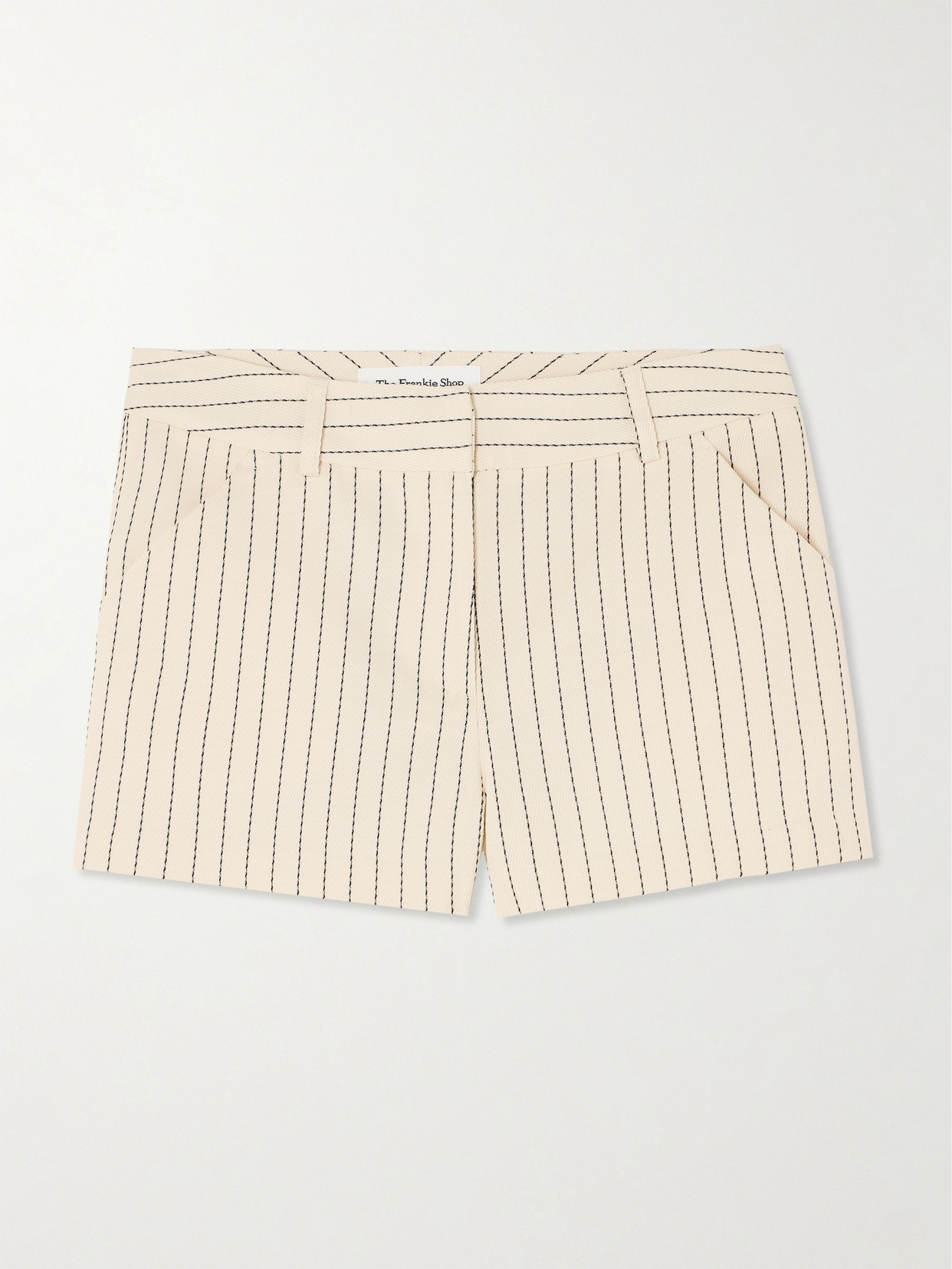 The Frankie Shop Kate Pinstriped Twill Shorts In Off-white