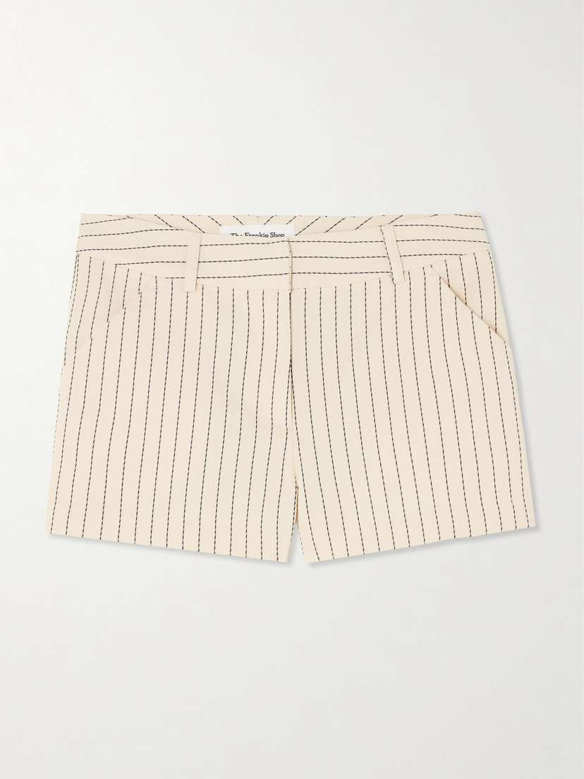 The Frankie Shop Kate Pinstriped Twill Shorts
