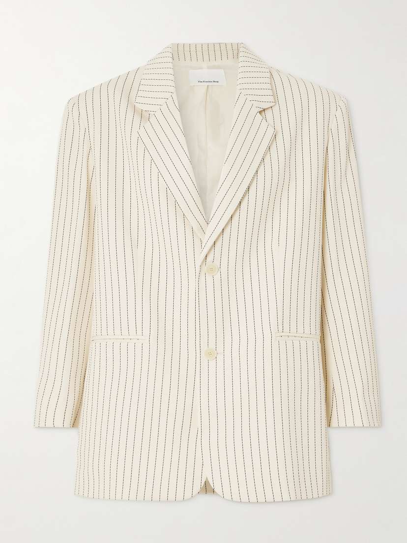 The Frankie Shop Aiden Pinstriped Twill Blazer
