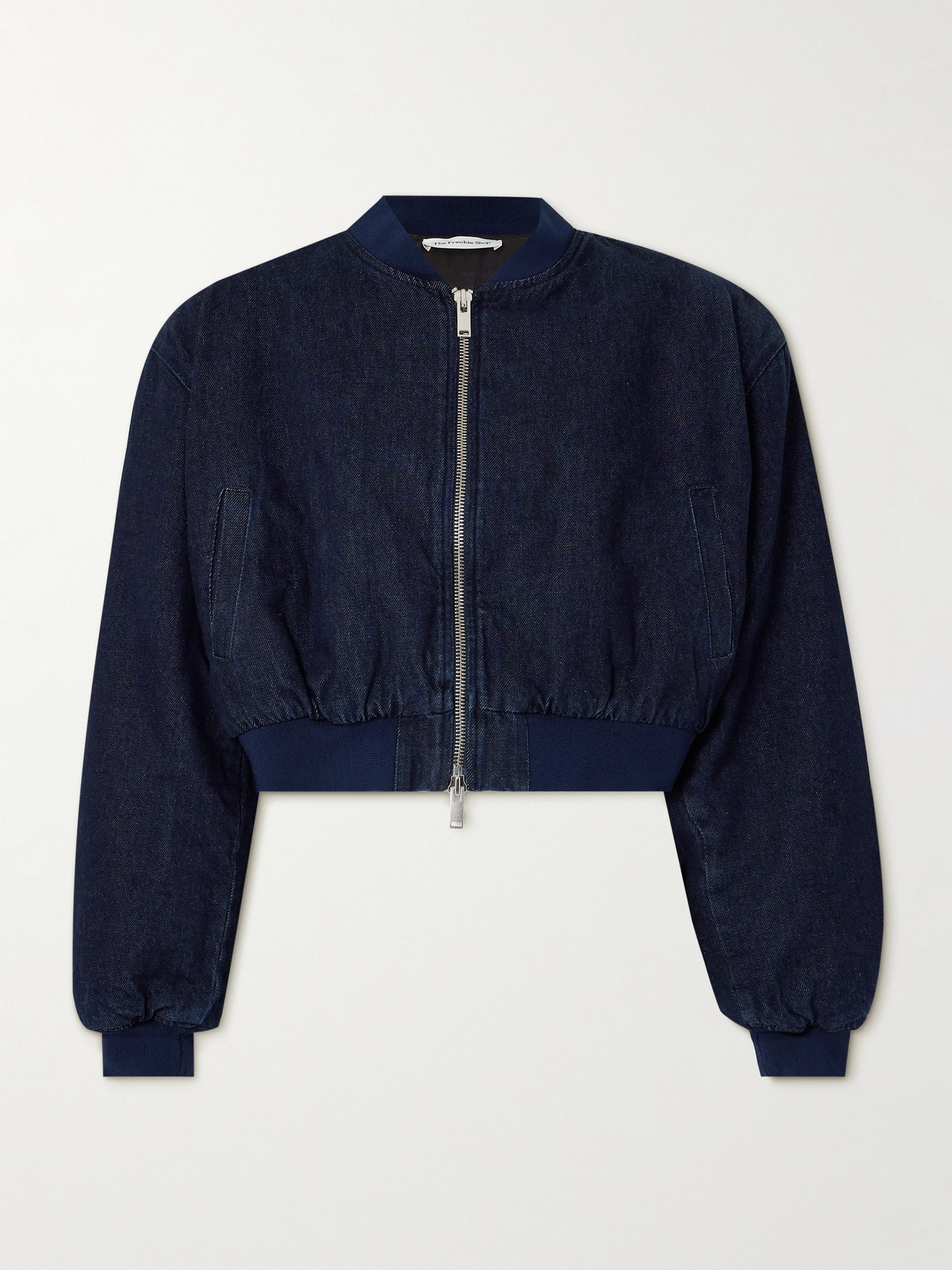 The Frankie Shop Micky Padded Denim Bomber In Blue