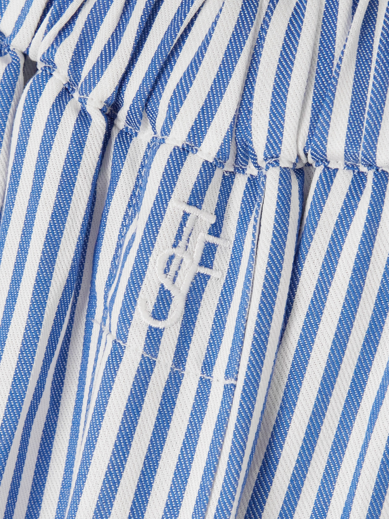 The Frankie Shop Mirca Striped Twill Wide-leg Pants In Blue